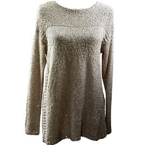Chico's cream shimmer sweater, neutral, elegant, layering, effortless, soft glam